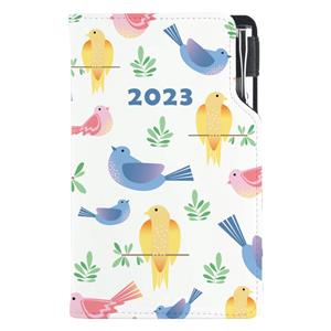 Diár DESIGN týždenný vreckový 2023 poľský - Vtáky