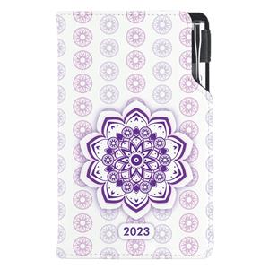 Diár DESIGN týždenný vreckový 2023 slovenský - Mandala fialový