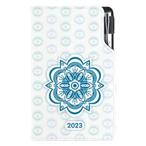 Diár DESIGN týždenný vreckový 2023 slovenský - Mandala modrý