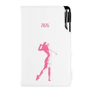 Diár DESIGN týždenný vreckový 2026 český - biela - Golf žena