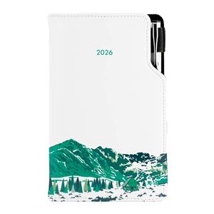 Diár DESIGN týždenný vreckový 2026 český - biela - hory