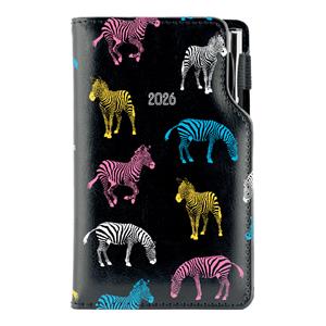 Diár DESIGN týždenný vreckový 2026 český - čierna - zebra