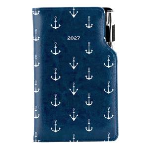 Diár DESIGN týždenný vreckový 2027 český - modrá - Námorník - kotvy