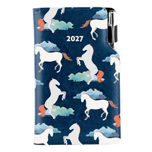 Diár DESIGN týždenný vreckový 2027 poľský - modrý - kone