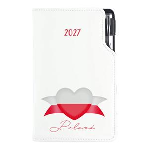 Diár DESIGN týždenný vreckový 2027 slovenský - biela - Poľsko - vlajka