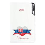 Diár DESIGN týždenný vreckový 2027 slovenský - biela - Slovensko - vlajka