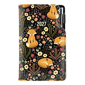 Diár DESIGN týždenný vreckový 2027 slovenský - čierna - Líška