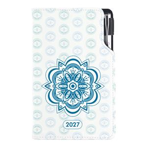 Diár DESIGN týždenný vreckový 2027 slovenský - Mandala modrá