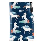 Diár DESIGN týždenný vreckový 2027 slovenský - modrá - Kone