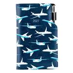 Diár DESIGN týždenný vreckový 2027 slovenský - modrá - lietadlá