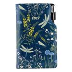 Diár DESIGN týždenný vreckový 2027 slovenský - modrá - Vážky