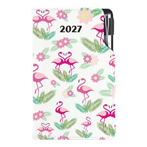 Diár DESIGN týždenný vreckový 2027 slovenský - Plameniak