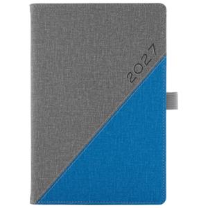 Diář DIEGO týdenní speciál A5 2027 - šedá/modrá