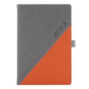 Diár DIEGO týždenný A5 2022 český - sivá/oranžová