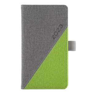 Diár DIEGO týždenný vreckový 2023 polský - sivá/zelená