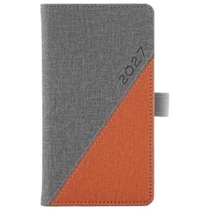 Diár DIEGO týždenný vreckový 2027 polský - sivá/oranžová