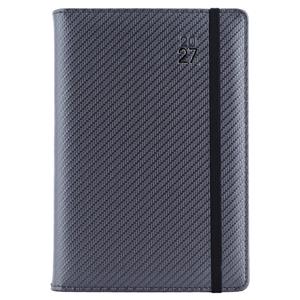 Diář ELASTIC denní B6 2027 - grafit/černá gumička