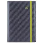 Diár ELASTIC denný A5 2027 slovenský - grafit/zelená gumička
