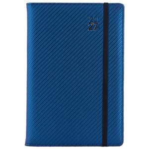 Diár ELASTIC denný B6 2027 polský - modrá/čierna gumička