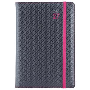 Diář ELASTIC týdenní speciál A5 2027 - grafit/magenta gumička