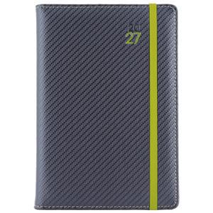Diář ELASTIC týdenní speciál A5 2027 - grafit/zelená gumička