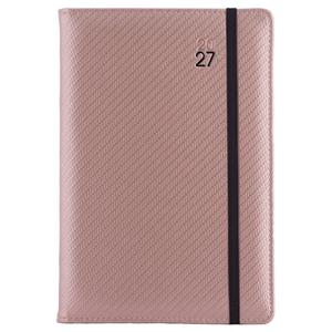 Diář ELASTIC týdenní speciál A5 2027 - pudrová/černá gumička