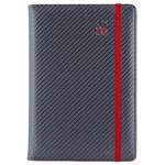 Diár ELASTIC týždenný A5 2026 - grafit/červená gumička