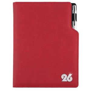 Diár GEP CRYSTAL denný B6 2026 polský - červená pastelová