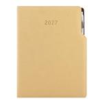 Diár GEP s perom denný A4 2027 - béžová/hnedé vnútro