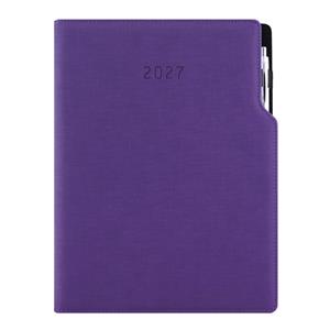 Diár GEP s perom denný A4 2027 - fialová