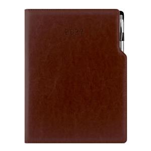 Diár GEP s perom denný A4 2027 - hnedý