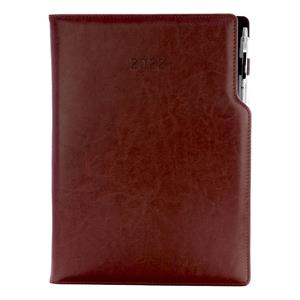 Diár GEP s perom týždenný A4 2022 - hnedý