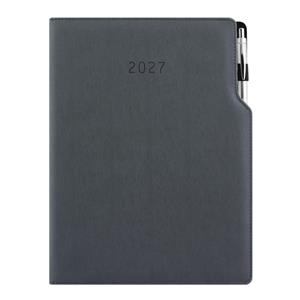 Diár GEP s perom týždenný A4 2027 polský - sivá