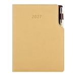 Diár GEP s perom týždenný špeciál A5 2027 - béžová/hnedé vnútro