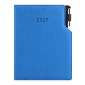 Diár GEP s perom týždenný špeciál A5 2027 - modrá pastelová