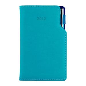 Diár GEP s perom týždenný vreckový 2022 polský - tyrkysová/modré vnútro