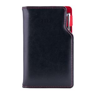 Diár GEP s perom týždenný vreckový 2022 slovenský - čierna/červené vnútro