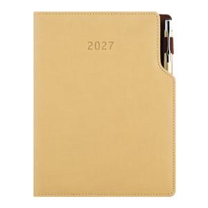 Diář GEP s propiskou týdenní B6 2027 - béžová