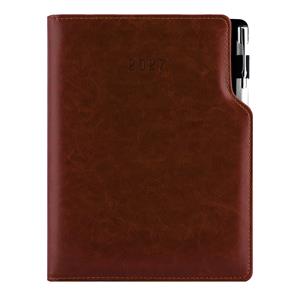 Diář GEP s propiskou týdenní B6 2027 - hnědá