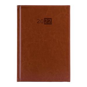 Diár LIBRA denný A5 2022 český - hnedá