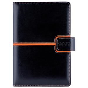Diář MAGNETIC týdenní B6 2027 - černá/oranžová