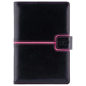 Diář MAGNETIC týdenní B6 2027 - černá/růžová