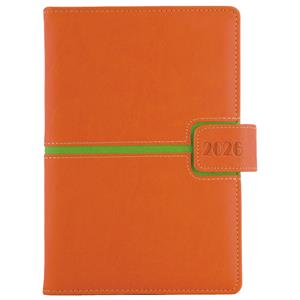 Diár MAGNETIC týždenný A5 2026 polský - oranžová/zelená