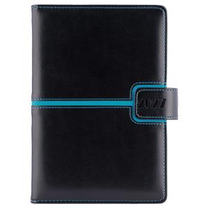 Diár MAGNETIC týždenný špeciál A5 2027 - čierna/tyrkysová