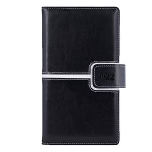 Diár MAGNETIC týždenný vreckový 2022 polský - čierna/biela