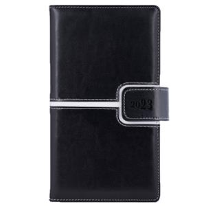 Diár MAGNETIC týždenný vreckový 2023 polský - čierna/biela