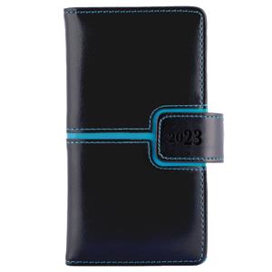 Diár MAGNETIC týždenný vreckový 2023 polský - čierna/tyrkysová