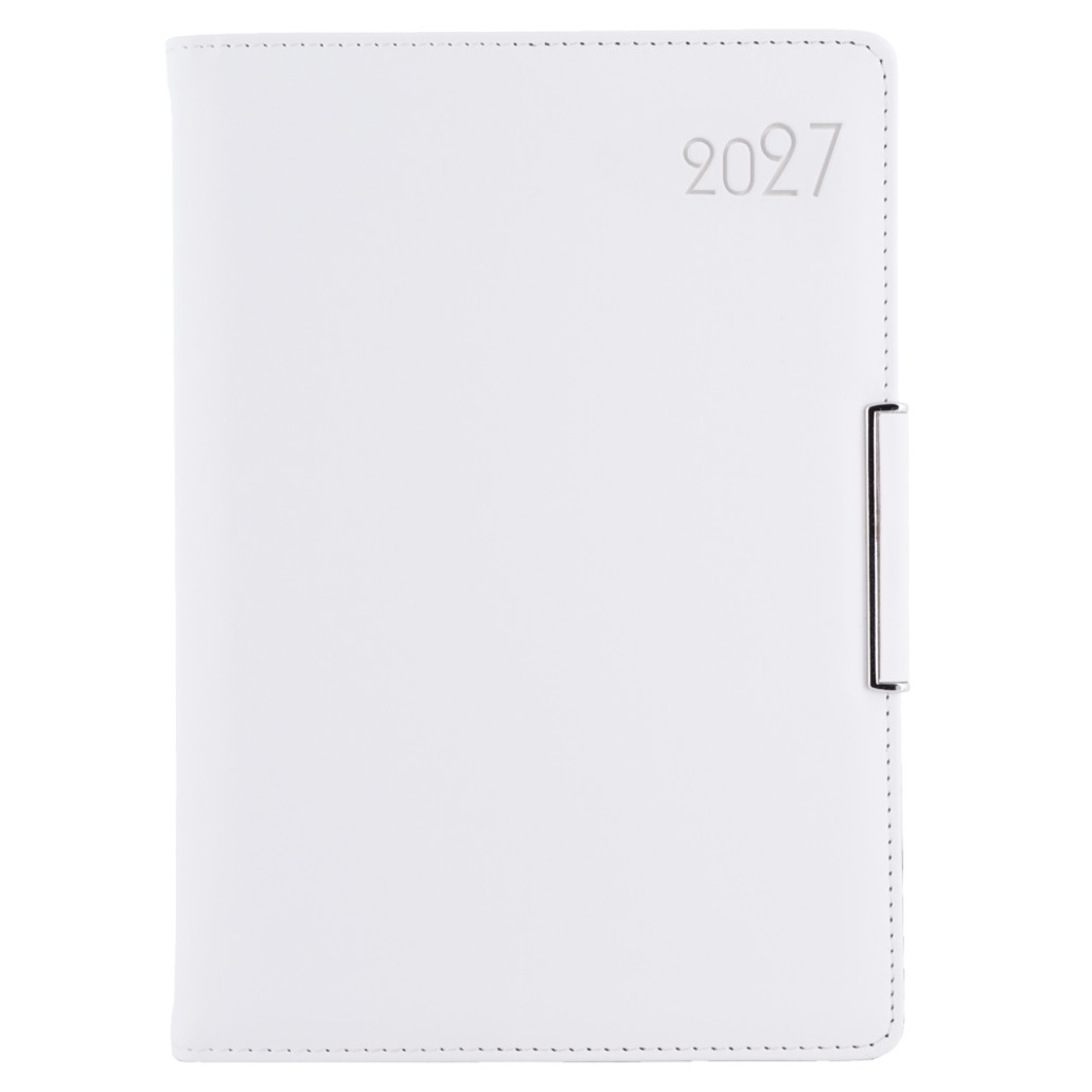 Diář METALIC týdenní B6 2027 - bílá
