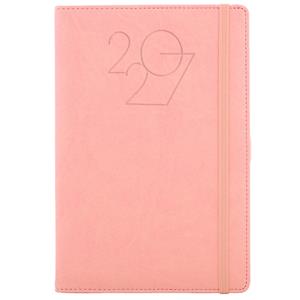 Diár POLY týždenný A5 2027 polský - svetlo ružová