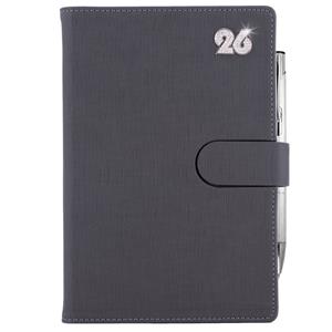 Diár SPLIT CRYSTAL denný B6 2026 polský - sivá